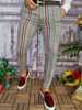 Men Fashionable All Over Print Color Blocking Straight Suit Pants