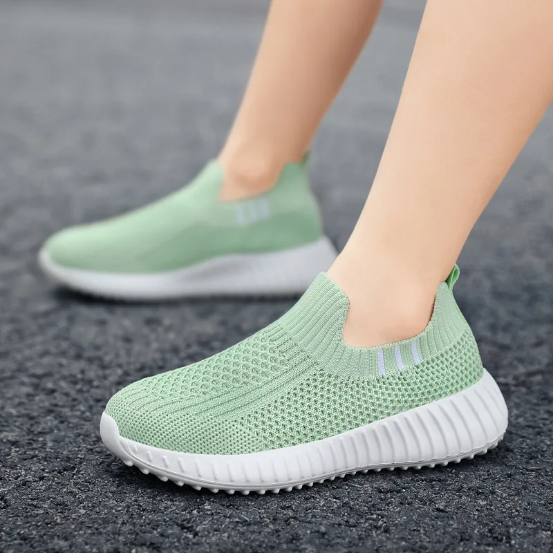 Kids Unisex Fashion Casual Colorblock Breathable Mesh Preppy Slip On Sneakers