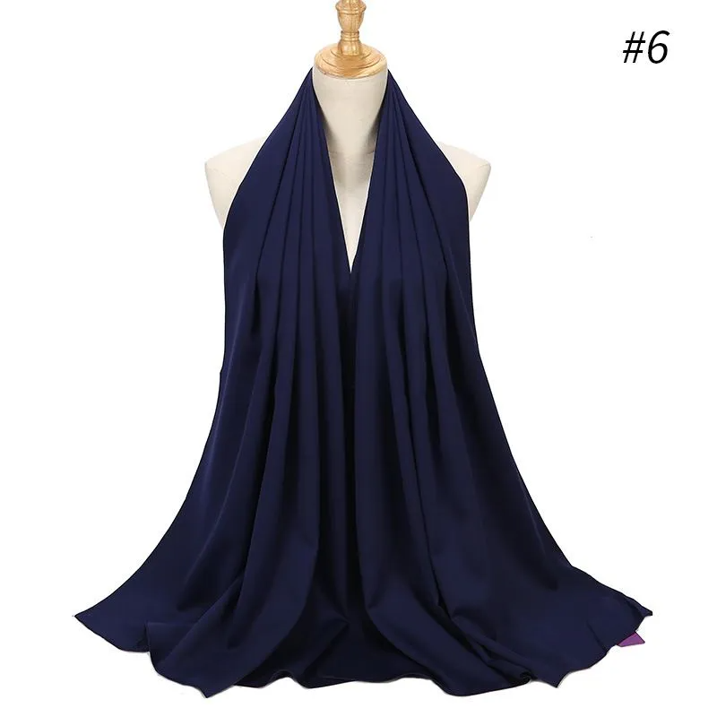 (Buy 1 Get 1) 65*175cm Women Pure Color Imitation Silk Hijab Scarf