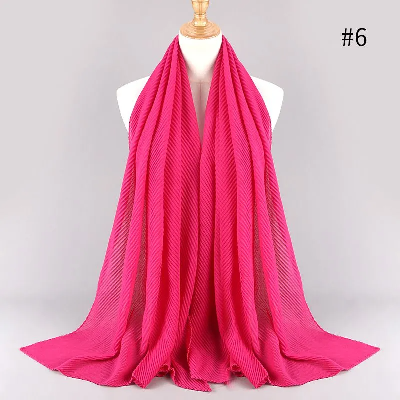 (Buy 1 Get 1) Women Fashion Twill Pleated Hijab Scarf