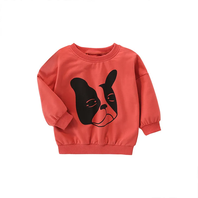 Children Kids Baby Fashion Girls Casual Basic Long Sleeve Cartoon Dog Print Sweatshirt