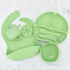 Children Kids Baby Silicone Feeding Tableware 7pcs Set