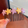 (Buy 1 Get 2) Kids Girls  Candy Color Floral Heart Star Comb Hair Card