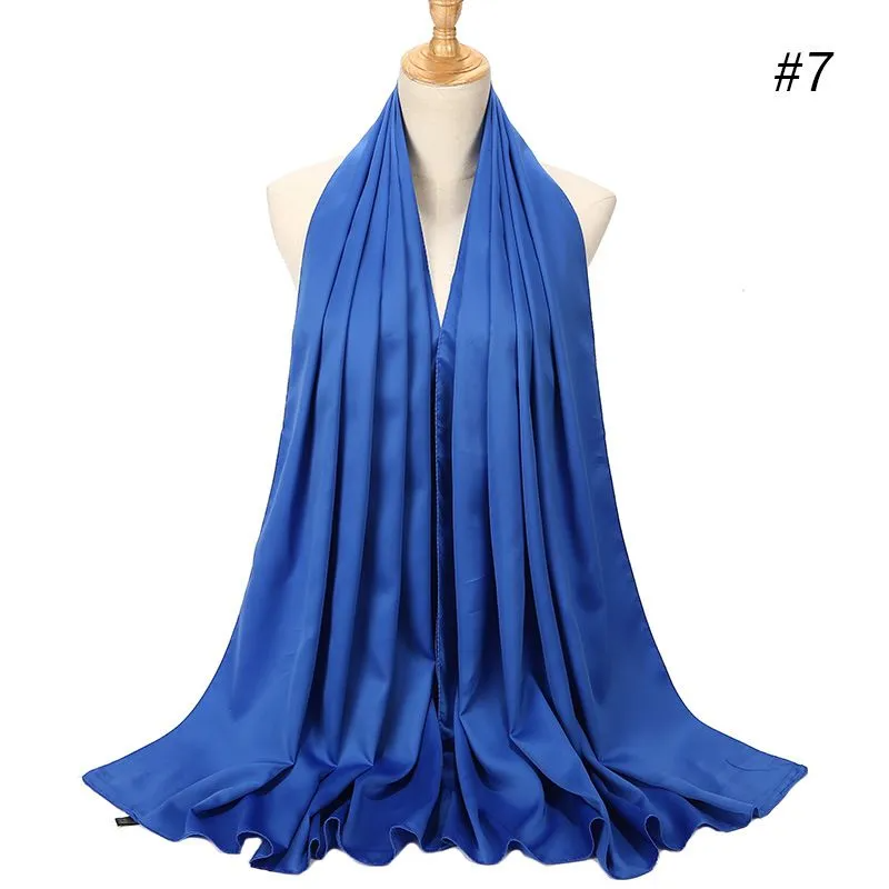 (Buy 1 Get 1) 65*175cm Women Pure Color Imitation Silk Hijab Scarf