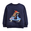 Kids Toddler Boys Autumn Winter Fashion Casual Cute Cartoon Puppy Motorcycle Print Round Neck Sweatshirts