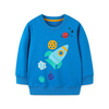 Kids Toddler Boys Autumn Winter Fashion Casual Cute Space Rocket Print Round Neck Sweatshirts