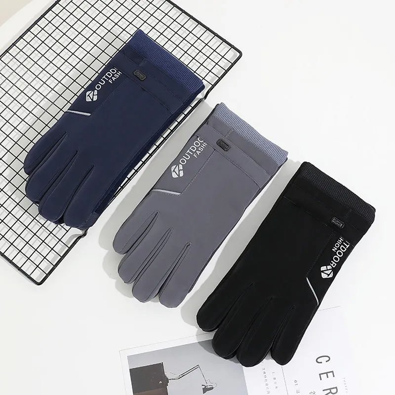 (Buy 1 Get 1) Men Winter Outdoor Cycling Warm  Velvet Gloves