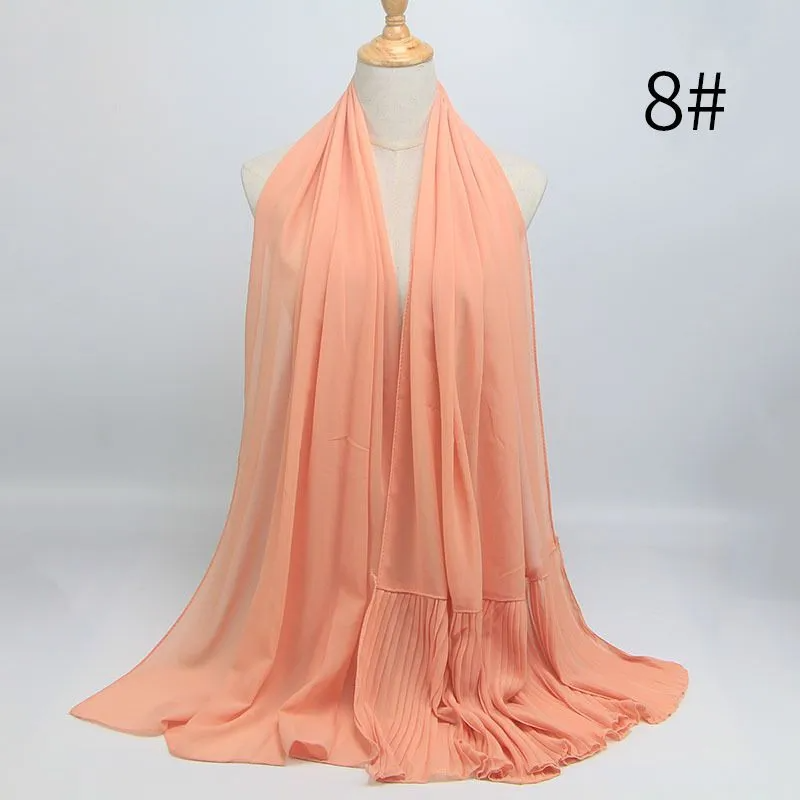 (Buy 1 Get 1) Ethnic Style Women Pleated Chiffon Hijab Scarf