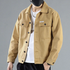 Men'S Fashion Solid Color Lapel Single Breasted Loose Denim Jacket