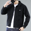 Men'S Fashion Solid Color Lapel Single Breasted Loose Denim Jacket