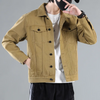 Men'S Fashion Solid Color Lapel Single Breasted Loose Denim Jacket