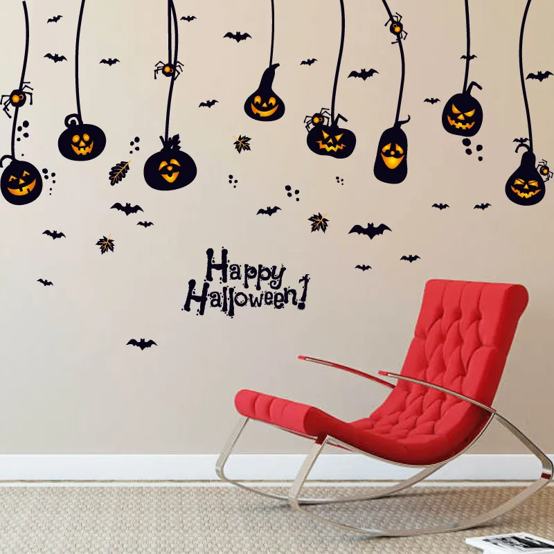 (Buy 1 Get 1) Halloween Decorative Wall Stickers Scene Layout Glass Witch Stickers