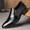 Men'S Casual Shiny Patent Leather Low Top Pu Leather Shoes