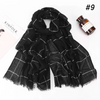 (Buy 1 Get 1) 80*180cm Plaid Print Muslim Cotton Hijab Scarf
