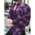 Men Fashion Casual 3D Maple Leaf Print Long Sleeve Lapel Shirt