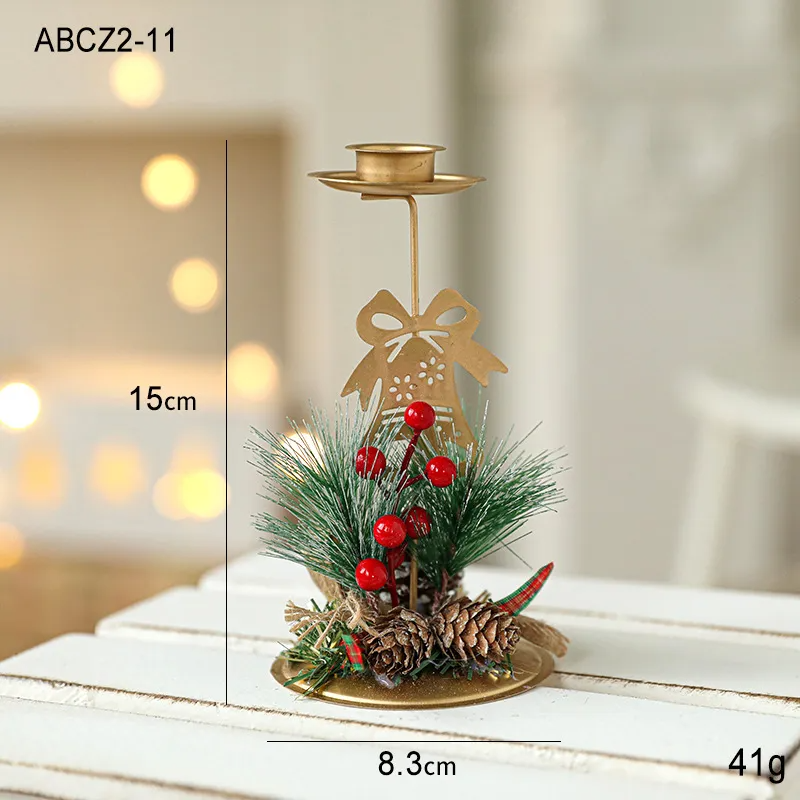 (Buy 1 Get 1) Simple Christmas Holiday Decorations Gold Iron Candlestick Desktop Ornaments