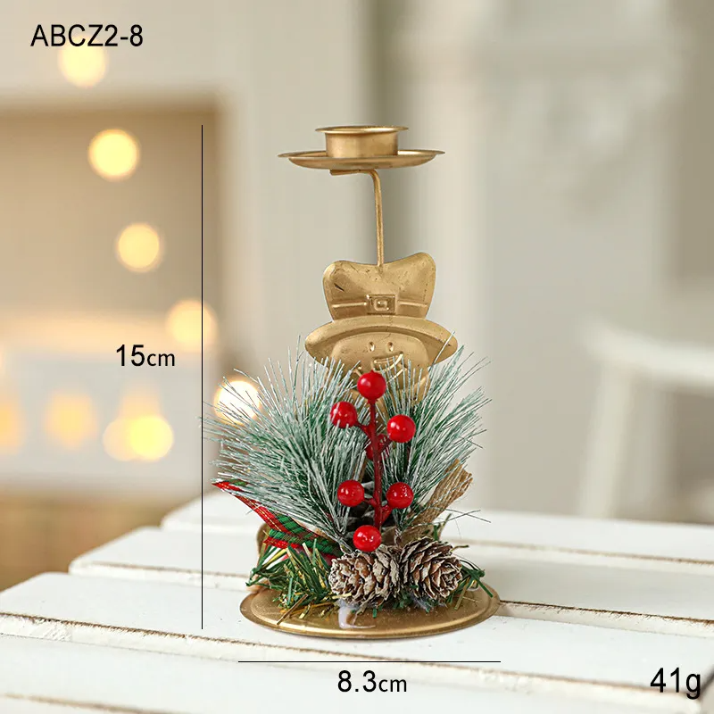 (Buy 1 Get 1) Simple Christmas Holiday Decorations Gold Iron Candlestick Desktop Ornaments