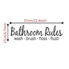 (Buy 1 Get 2) English Carved Bathroom Rules Bathroom Toilet Wall Decoration Stickers