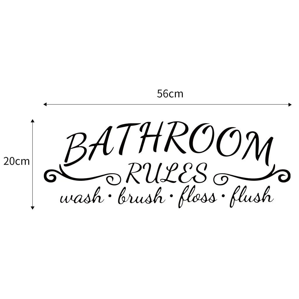 (Buy 1 Get 2) English Carved Bathroom Rules Bathroom Toilet Wall Decoration Stickers