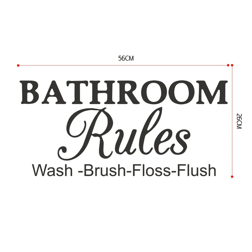 (Buy 1 Get 2) English Carved Bathroom Rules Bathroom Toilet Wall Decoration Stickers