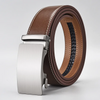 Men Fashion Casual Business Solid Color Leather Metal Buckle Belt