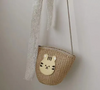 Kids Girls Fashion Sweet Cute Straw Woven Cartoon Bear Rabbit Dinosaur Tiger Crossbody Bag