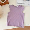 (Buy 1 Get 1) Children Kids Baby Fashion Girls Ruffle Sleeve Solid Color T-Shirt