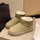 Women Winter Fashion Simple Solid Color Round Toe Flat Fleece-Lined Warm Snow Boots