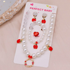 (Buy 1 Get 1) Children Kids Baby Fashion Girls Heart Pearl Bead Necklace Bracelet Earrings Set