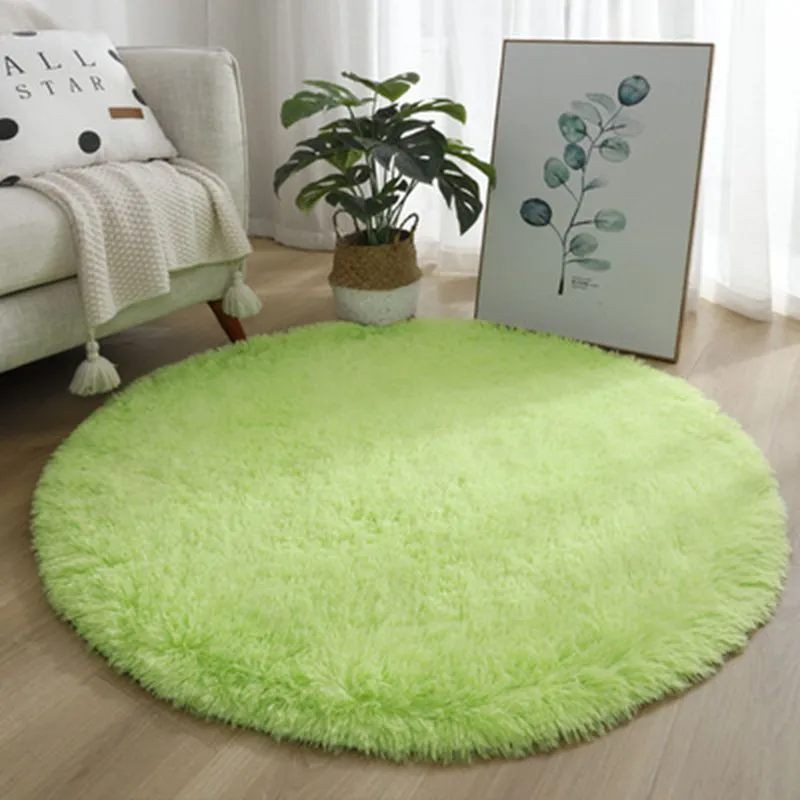 Household Solid Color Round Thickened Carpet