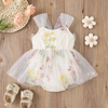 (Buy 1 Get 1) Kids Baby Girls Summer Fashion Casual Cute Floral Embroidery Mesh Romper Dress