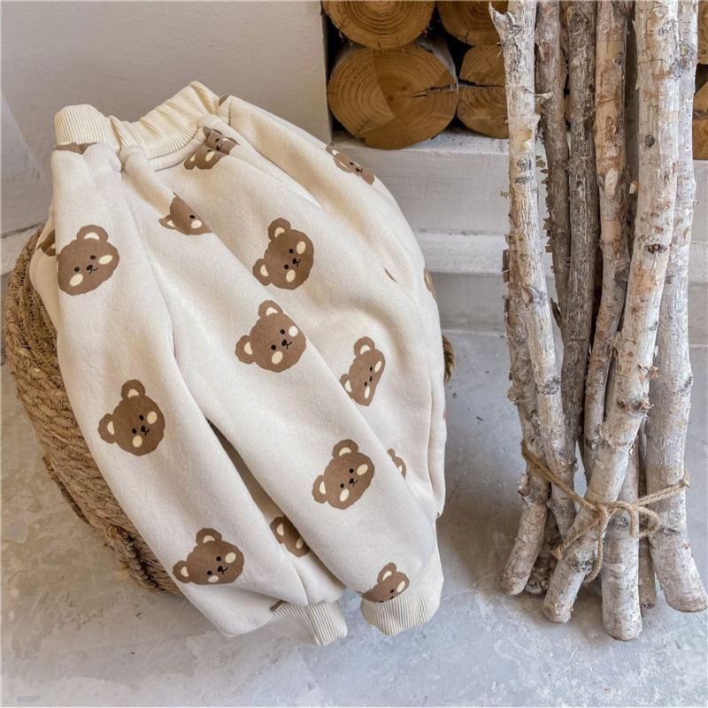 Baby Cute Cartoon Bear Warm Casual Sweatpants