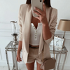 Work Women Lapel Solid Color Slim Fit Blazer