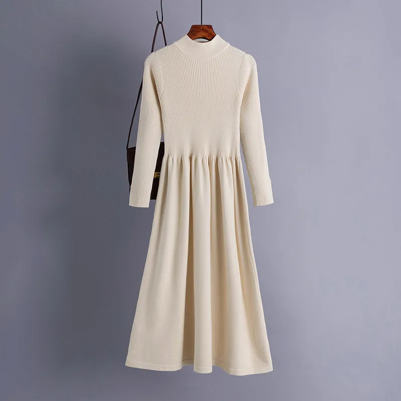 (Buy 1 Get 1) Women Casual Autumn And Winter Solid Color Long Sleeve Knitted Dress