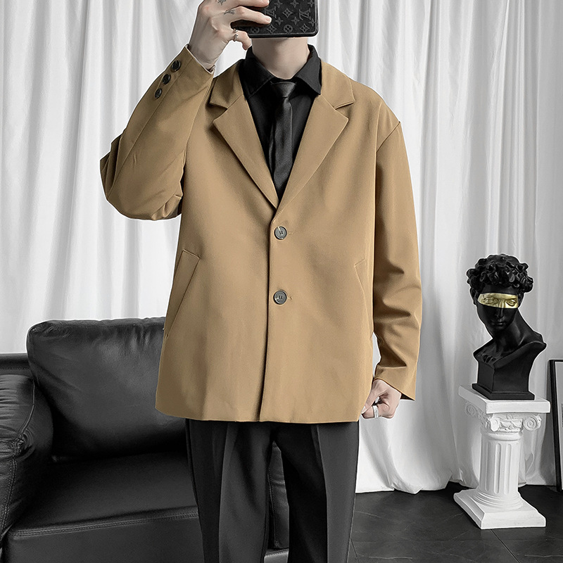 Men Casual Gentle Long Sleeve Lapel Single-Breasted Solid Color Blazer