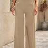 Fashion Solid Color Women Elastic Casual Wide-Leg Pants