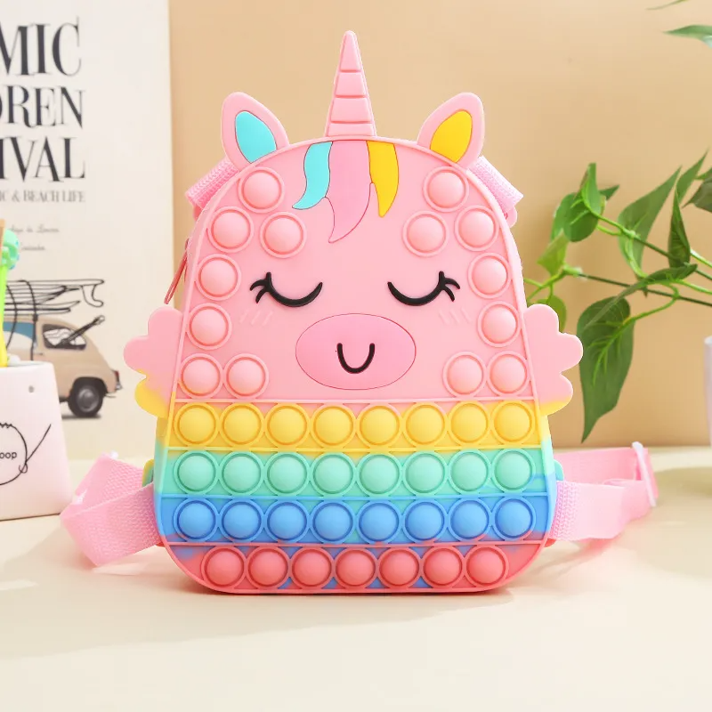 (Buy 1 Get 1) Children Kids Baby Fashion Girls Boys Cartoon Unicorn Silicone Backpack