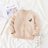 Children Kids Baby Fashion Girls Boys Casual Basic Long Sleeve Letter Knitted Cardigan Coat