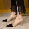 Women Fashion Sexy Color Block Pointed Toe Pumps