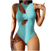 Women Sexy Solid Color Cut Out One-Pieces Swimwear