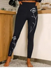 Women Fashion Casual Star Print High Waist Sports Slim Yoga Pants