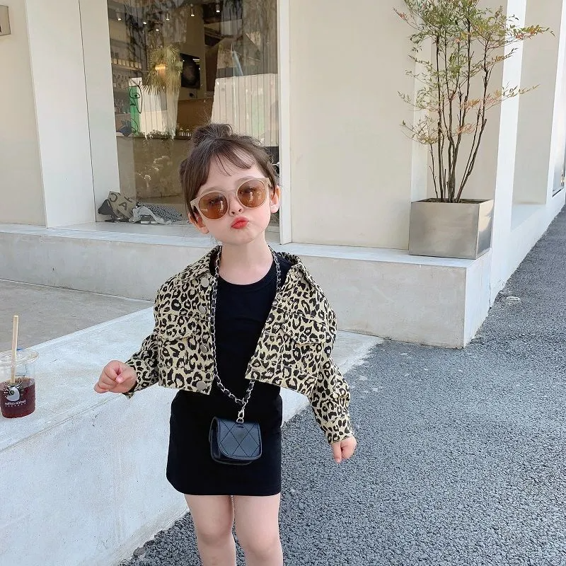 Children Kids Toddler Leopard Girls Long-Sleeved Coat