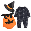 Kids Baby Girls Boys Autumn Winter Fashion Casual Cute Halloween Polka Dot Pumpkin Bat Pattern Romper