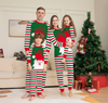 Christmas Cartoon Fashion Stripe Santa Claus Print Round Neck Long Sleeve Home Pajamas Parent-Child Suit