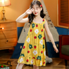 Children Kids Baby Fashion Girls Casual Basic Sleeveless Multicolor Print Suspender Nightdress