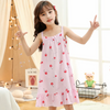 Children Kids Baby Fashion Girls Casual Basic Sleeveless Multicolor Print Suspender Nightdress