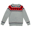 Women Fashion Round Neck Color Matching Knitted Long Sleeve Sweater