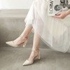 Women Fashion Sexy Pointed Toe Chunky Heel Sandals Pumps