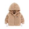 Kids Toddler Girls Boy Fashion Fall/Winter Thick Sherpa Grain Fleece Embroidered Hooded Jacket