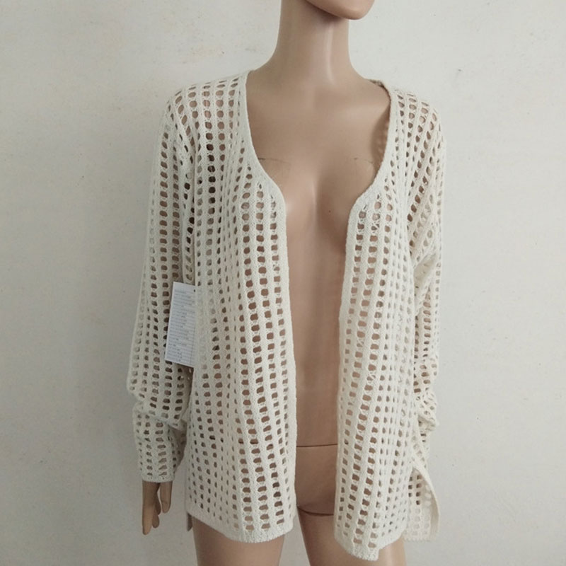 Women Sexy Hollow Knitted Cardigan